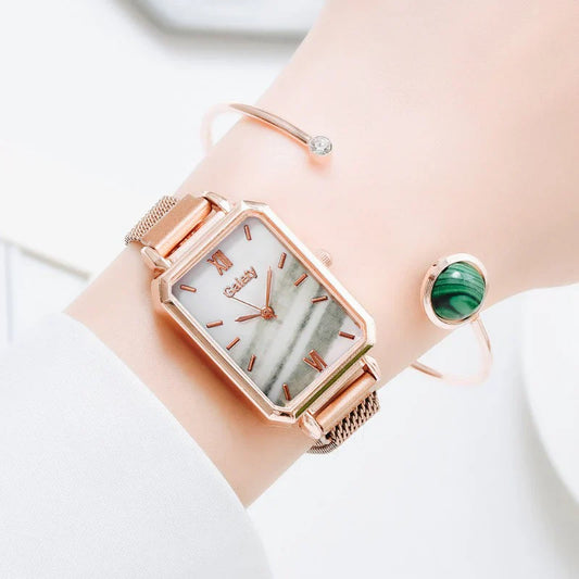 Reloj suizo de lujo Gaiety™ + Brazalete de esmeraldas