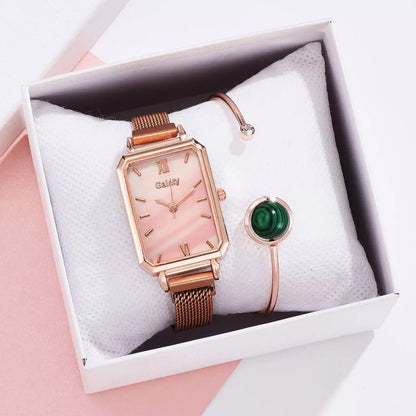 Reloj suizo de lujo Gaiety™ + Brazalete de esmeraldas